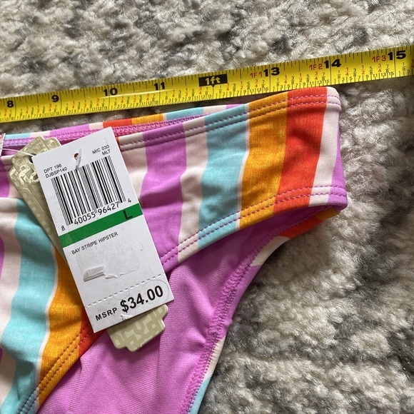 GB Bay Stripe Hipster Bikini Bottom NEW - Picture 8 of 8